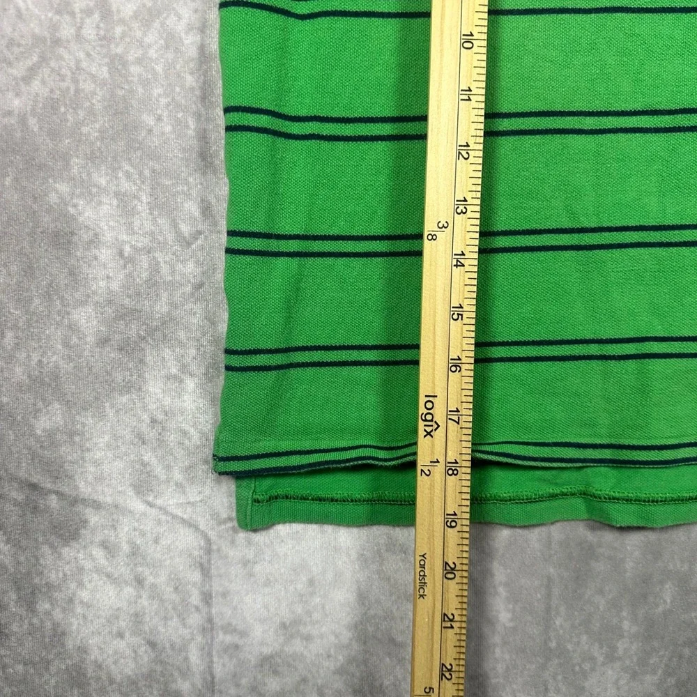 VTG‎ Polo Ralph Lauren Kids Size 7 Green Striped Short Sleeve Polo Orange Pony